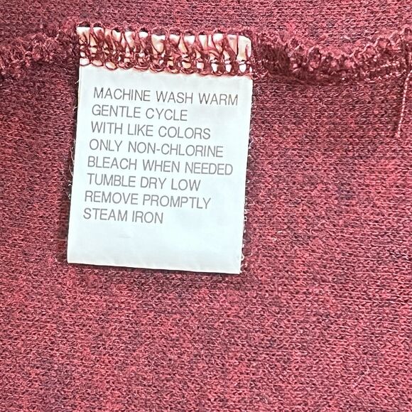 Izod Mens Large Quarter Zip Pullover Knit Cotton Burgundy Cuffed Long Sleeves - Picture 8 of 8